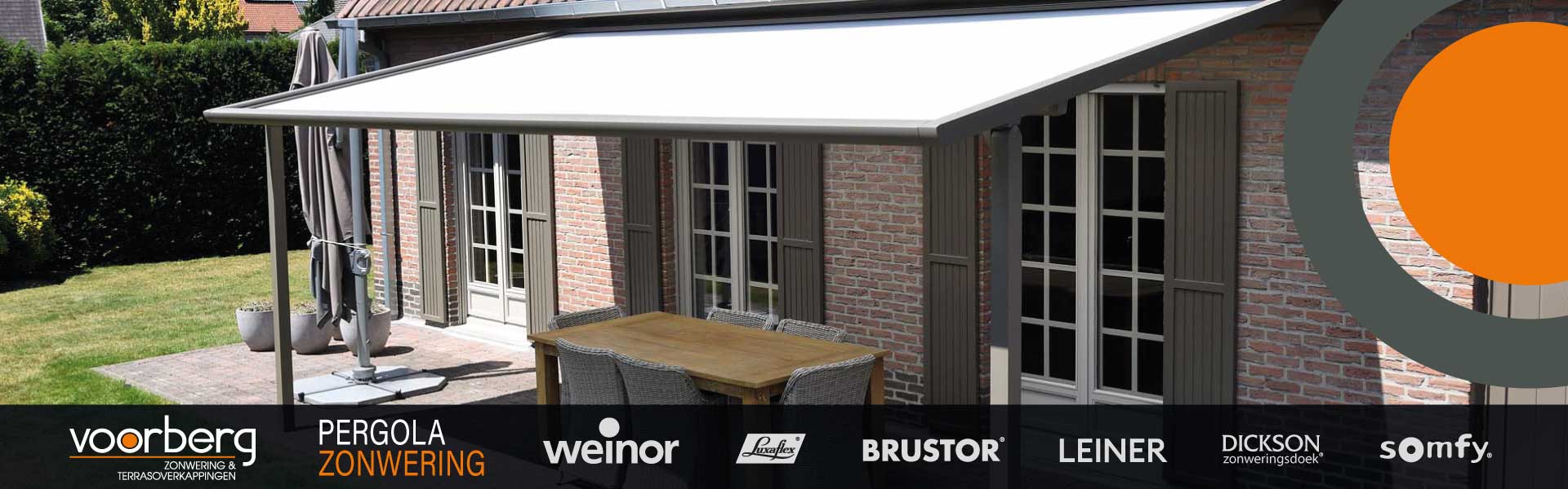 Pergola zonwering, textieldak